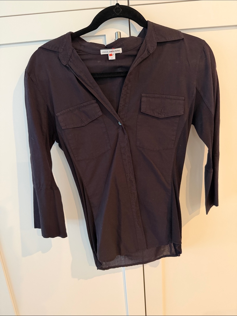 James Perse black Button-Front Shirt